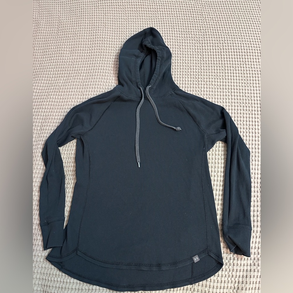 Under Armour Black Waffle-Knit Hooded Pullover Womens